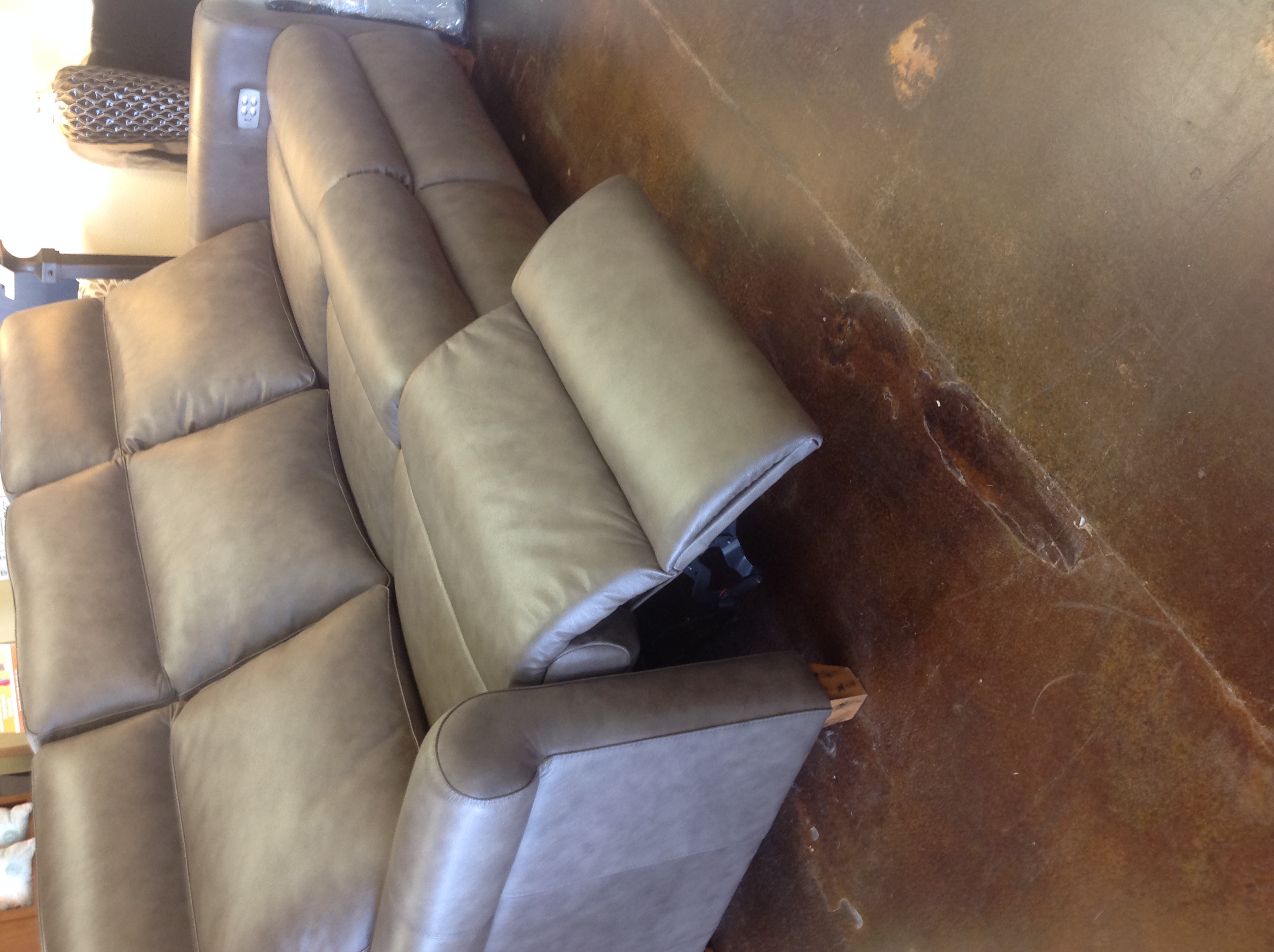 Power Solutions reclining leather sofa